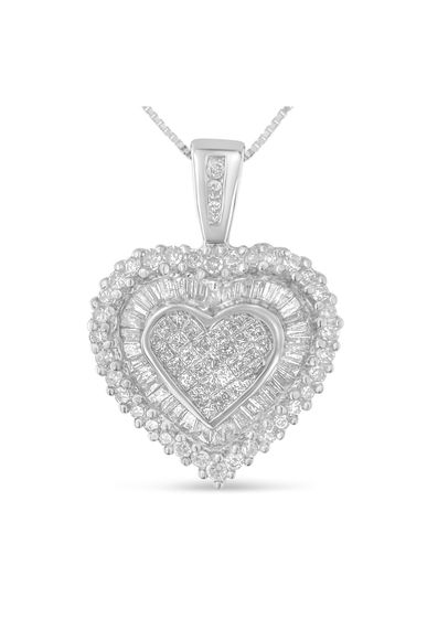 1 cttw Multi Cut 1 cttw Diamond Heart Necklace